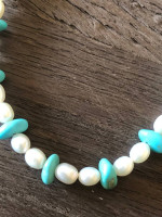 * Pearl and Turquoise Bead Bracelet* From Santa Fe