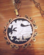 Hecho En Mexico Eagle Pendant Necklace 2.5" W x 16 L