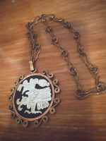 Hecho En Mexico Eagle Pendant Necklace 2.5" W x 16 L