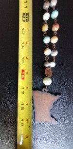 MINNESOTA leather "chain" 19" beaded NECKLACE