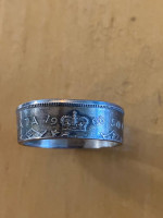 1966 Canadian .50 cent 80% silver coin ring size 11.5