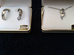 12k Gold and Sterling Necklace with Matching Earrings
