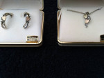 12k Gold and Sterling Necklace with Matching Earrings