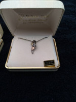 12k Gold and Sterling Necklace with Matching Earrings