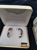 12k Gold and Sterling Necklace with Matching Earrings