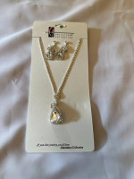 Brand New Rhinestone Necklace with Earrings