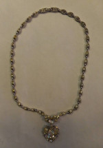 Bogoff Rhinestone HEART Necklace