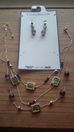 New - 2 Different Necklace with Earrings Sets