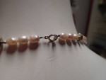 Handmade Light Pink Cultured Freshwater Pearls &Metal Flowers Necklace