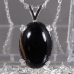 Brazilian Black / Brownish Agate in Sterling