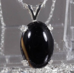 Brazilian Black / Brownish Agate in Sterling