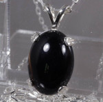 Brazilian Black / Brownish Agate in Sterling