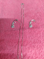 Sterling&Diamonds Heart Necklacs&Sterling &Diamonds Love Knot Earrings