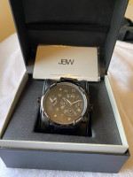 JBW G3 J6344D Diamonds Black Ion Plated Dual Time