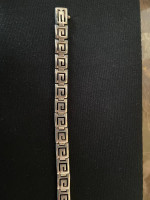 Men's Sterling Silver Greek Key Bracelet, 8 Inch