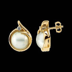Mabe Pearl Diamond Post Earring