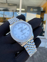 Rolex Datejust 36mm white Roman dial white gold diamond bezel 16220