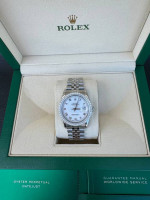 Rolex Datejust 36mm white Roman dial white gold diamond bezel 16220