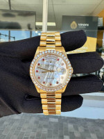 Rolex Day-Date 36 36mm President mop ruby dial diamond bezel 18238