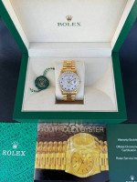 Rolex Day-Date 36 36mm President mop ruby dial diamond bezel 18238