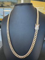 24.5" CUBAN CHAIN 10KYG 109G Solid 8mm Cadena Cubana