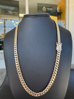 24.5" CUBAN CHAIN 10KYG 109G Solid 8mm Cadena Cubana