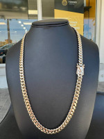 24.5" CUBAN CHAIN 10KYG 109G Solid 8mm Cadena Cubana