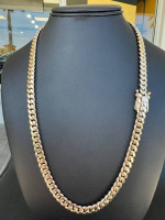 24.5" CUBAN CHAIN 10KYG 109G Solid 8mm Cadena Cubana