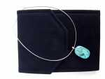 18" Sterling Silver Necklace with Fused Glass Pendant -- NEW IN BOX