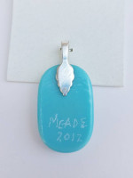18" Sterling Silver Necklace with Fused Glass Pendant -- NEW IN BOX