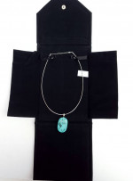 18" Sterling Silver Necklace with Fused Glass Pendant -- NEW IN BOX