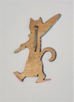 Whimsical Cat Going to the Beach Pin -- NEW
