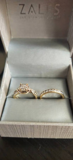 Diamond Engagement Ring with Matching Diamond Wedding Ring 10K
