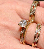 wedding rings two women's one men's brand new gold