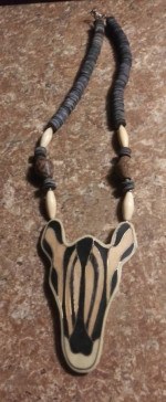 Large zebra necklace! Excellent shape!