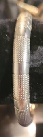 Textured Silver Tone Bangle Bracelet