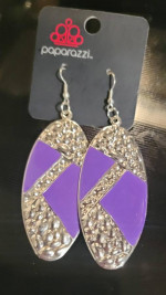 The Coast Is Clear Purple Stones Silver Tone Earrings