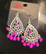 Drops Of Inspiration Purple Stones And Silver Tone Earrings