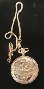 Silver Tone Mevlana Celaledoin Rum Kosta Steam Locomotive Quartz Pocke