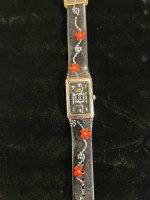 Ladies Silver Tone Bezel With Black Dial And White Numbered Dial Louis
