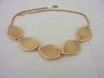 Kendra Scott Connely Peach Cat's Eye Statement Necklace Rose Gold Tone