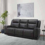Gilman Creek Lauretta Leather Power Reclining Sofa, Dark Grey. availab