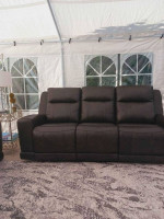 Gilman Creek Lauretta Leather Power Reclining Sofa, Dark Grey. availab