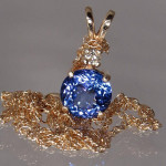 Tanzanite, violet to blue gem from Tanzania in 14K Gold with Diamond