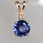Tanzanite, violet to blue gem from Tanzania in 14K Gold with Diamond