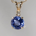 Tanzanite, violet to blue gem from Tanzania in 14K Gold with Diamond