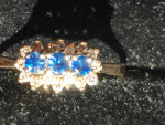 VERY UNIQUE GENUINE "NATURAL" SAPPHIRES WITH DIAMONDS RING 14K GOLD