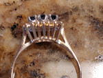 VERY UNIQUE GENUINE "NATURAL" SAPPHIRES WITH DIAMONDS RING 14K GOLD