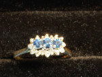 VERY UNIQUE GENUINE "NATURAL" SAPPHIRES WITH DIAMONDS RING 14K GOLD