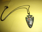 New Arrowhead Pendant Necklace w/ Indian / Wolf / Eagle